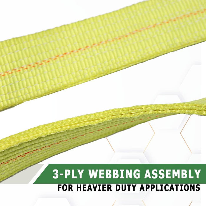 Boxer Tow Straps V Bridle 3β x 24β with J Hooks, Recovery V Strap, Rollback, Car Hauler, Towing β B/S 16,200lbs