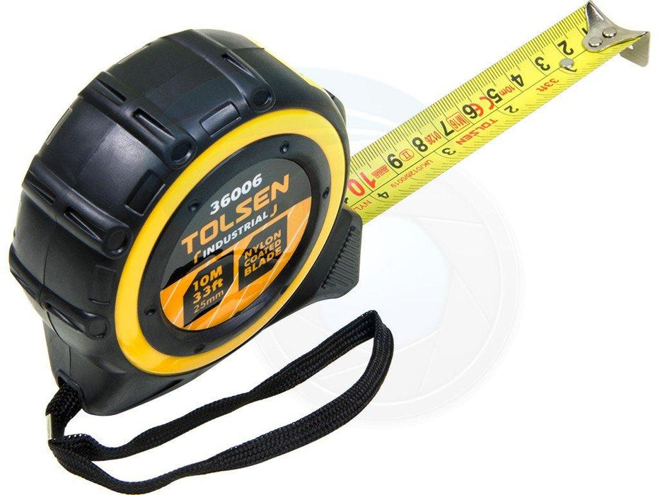 Tolsen 10M 33FT Nylon Coated Heavy Duty Measuring Tape Metric Imperial