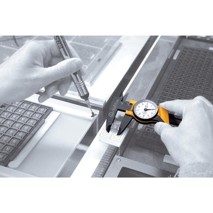 Wiha 41125 ESD Safe Dial Calipers, Metric, 6" Length