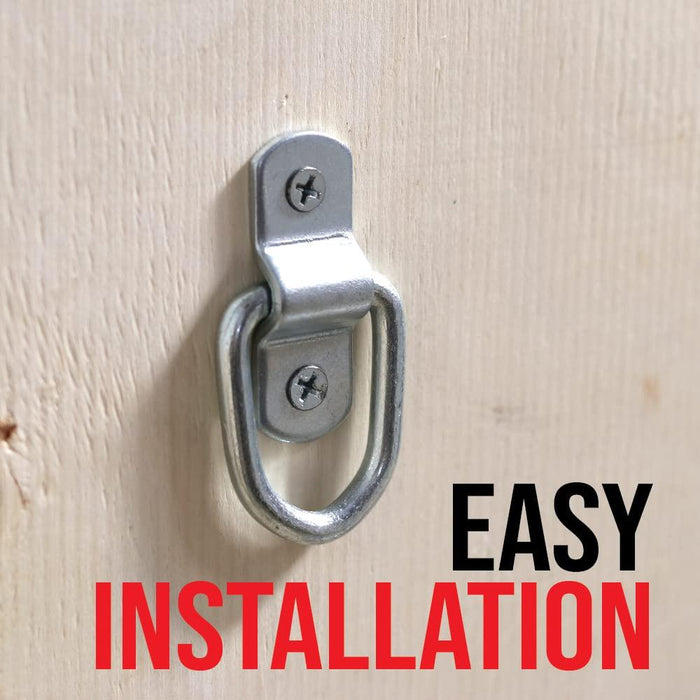 Boxer 6-Pack 900lb 1" D-Ring Anchor Points 1/4 Inch Stainless Steel Lashing Ring for Trucks, Trailer, RV, Camper, Boats, Motorcycle, Vans, ATV Vehicles