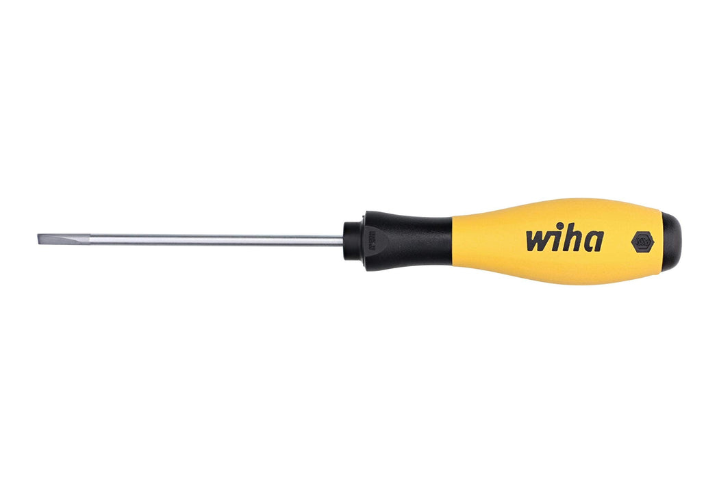 Wiha 30244 Slotted Screwdriver, ESD Safe with SoftFinish Handle, 4.0mm
