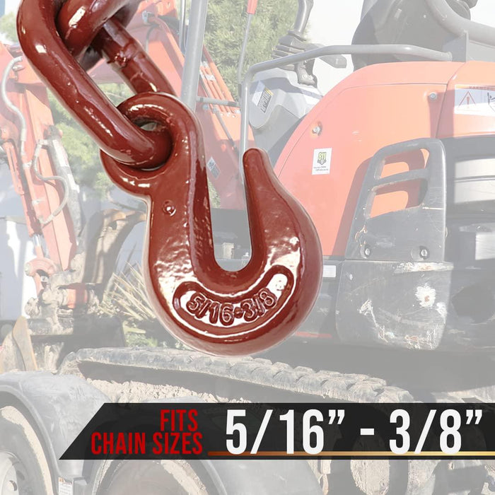 Boxer 2 Pack 5/16β β 3/8β Heavy Duty Ratchet Chain Load Binder with Forged Grab Hooks β Chain Binder Tie Down β 6,000WLL