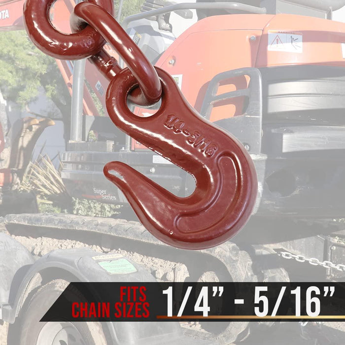 Boxer 2 Pack Heavy Duty Ratchet Chain Load Binder with Forged Grab Hooks, ΒΌβ β 5/16β - Chain Binder Tie Down - 2,600lbs WLL