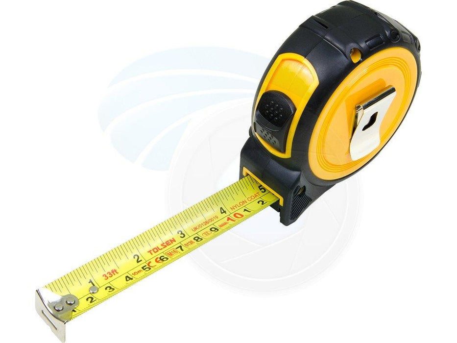 Tolsen 10M 33FT Nylon Coated Heavy Duty Measuring Tape Metric Imperial
