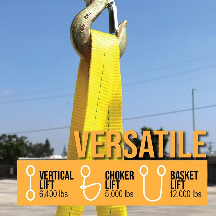 Boxer 2 Pack - 2β x 6FT Lifting Sling Recovery Strap 19,600-lbs Heavy Duty Multipurpose Thick Strap, Double Ply Polyester Commercial Use