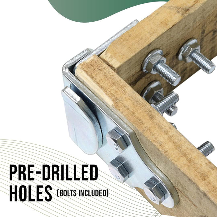 Boxer 8 Piece Set of Heavy Duty Stake Rack Connectors with Bolts for Utility Trailers β Rust and Weather Resistant, Pre-Drilled Mounting Holes β Trailer Wood Panel Corner Latch Rack β Zinc Plated Stee