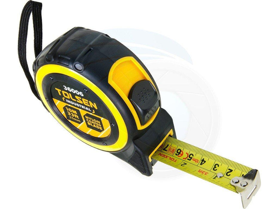 Tolsen 10M 33FT Nylon Coated Heavy Duty Measuring Tape Metric Imperial