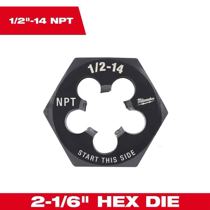 Milwaukee 1/2"-14 NPT 2-1/6" Hex Threading Die 49-57-5393