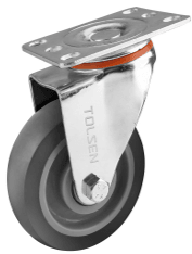 Tolsen 4″ Heavy Duty Swivel Caster Diameter: 4″, Material: PP+TPR, Load capacity: 220lbs, Rolls Quietly and Smoothly, Suitable for Indoor Working, Ideal Use for Small Machinery, Furniture and Shelves