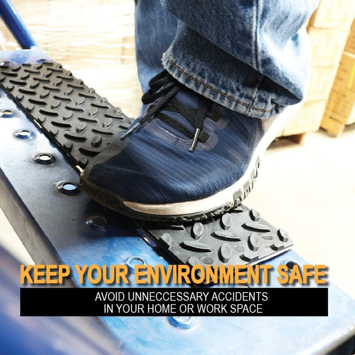 Boxer Rubber Stair Treads 12 Pack 4" x 17β - Textured Non-Slip Mats for Staircase - Heavy Duty EPDM Rubber Anti Skid Strips for Outside - Adhesive Bottom