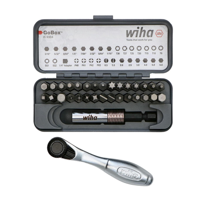 Wiha 32 Piece GoBox Standard Bit Set with Mini Ratchet