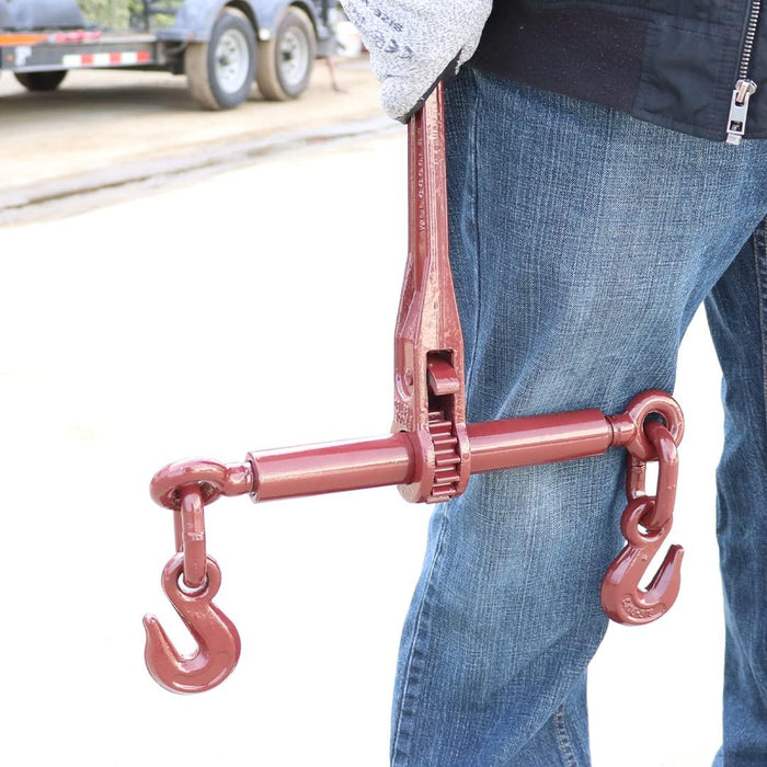 Boxer 2 Pack 3/8ββ 1/2β Heavy Duty Ratchet Chain Load Binder with Forged Grab Hooks - Working Load Limit 9200lbs Chain Binder Tie Down