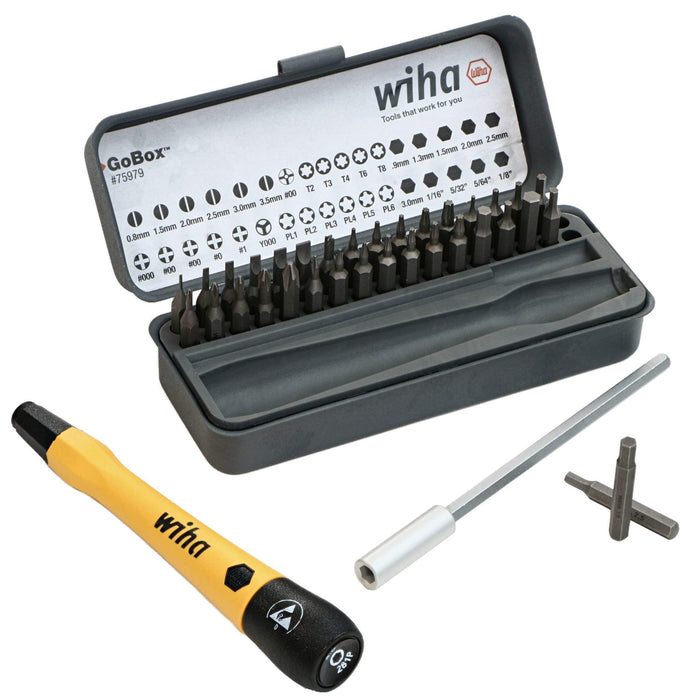 Wiha 36 Piece GoBox Electronics ESD Precision Micro Bit Set
