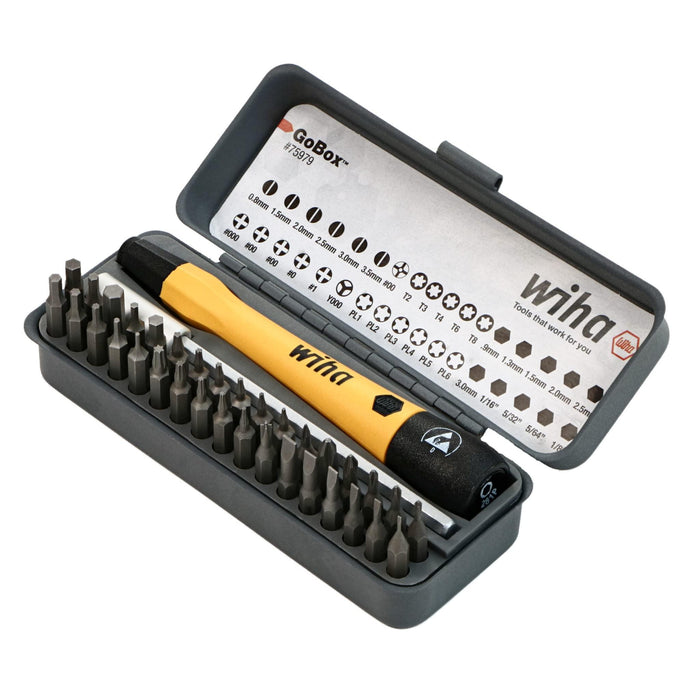 Wiha 36 Piece GoBox Electronics ESD Precision Micro Bit Set