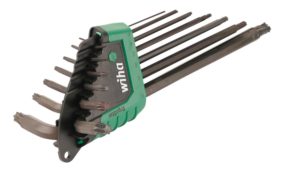 WIHA ErgoStar Torx Ball End and Standard L-Key Set T5-T45 in Automatic Fast Open Holder, 13-Piece