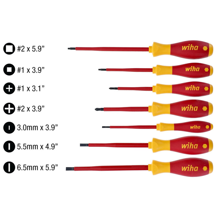 Wiha 7 Piece Insulated SoftFinish Screwdriver Set