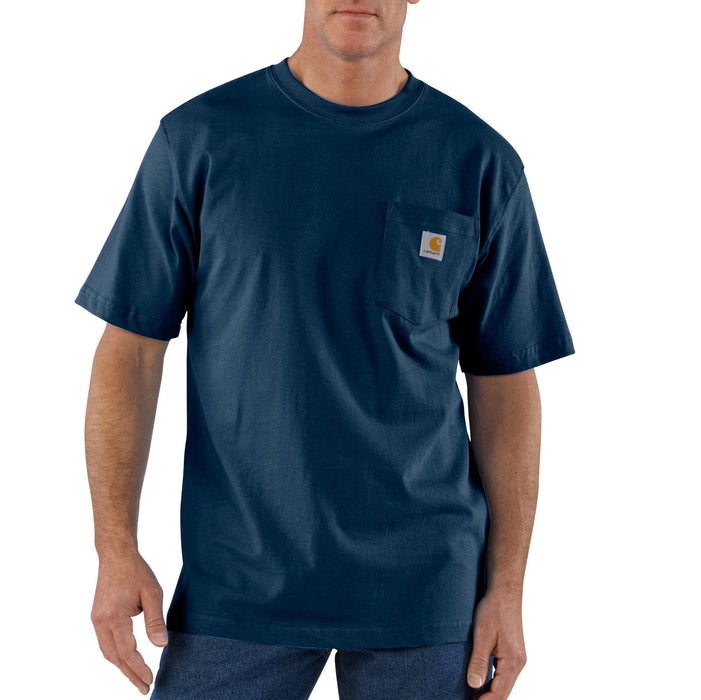 CarharttmensLoose Fit Heavyweight Short-Sleeve Pocket T-ShirtNavySmall