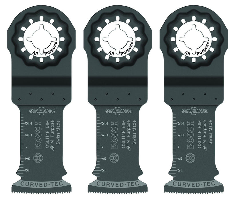 BOSCH OSL114F-3 Starlock Oscillating Multi Tool Bi-Metal Plunge Cut Blade (3 Pack), 1-1/4"