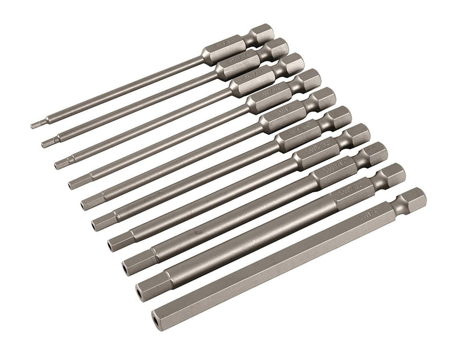 Wiha 10 Piece Security Hex Inch 90mm/3.5"  Power Blade Set