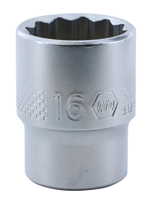 3/8" Drive Socket Metric, 12 Point. 16.0 x 28mm OAL.
