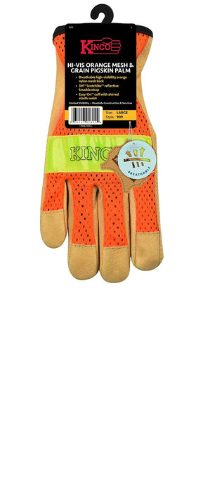 Kinco Hi-Vis Orange Mesh & Grain Pigskin Palm Small
