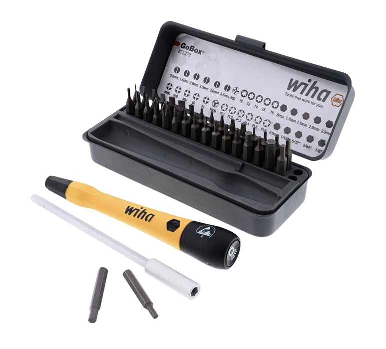 Wiha 36 Piece GoBox Electronics ESD Precision Micro Bit Set