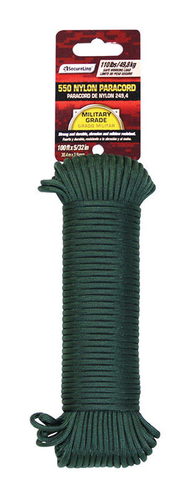 Koch Industries SecureLine 5/32 in. D X 100 ft. L Olive Drab Braided Nylon Paracord