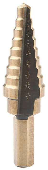 Tolsen Titanium Coated Step Bit 1/8″-1/2″, 13 Steps, Hardened HSS Construction