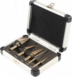 Tolsen 5-PC Step Drill Bit Set HSS Hardened Titanium Coated Surface