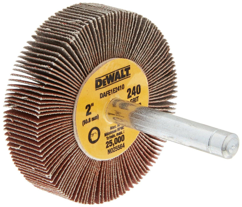 DEWALT DAFE1E0810 2-Inch by 1/2-Inch by 1/4-Inch HP 80g Flap Wheel