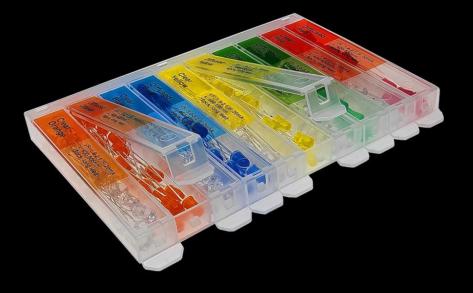 Mini LED Lights 5mm 10 Types 180 pcs