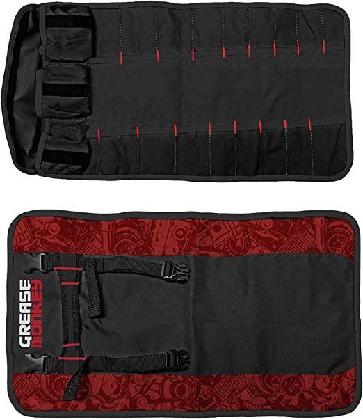 Wiha 18-PC Combination Metric and SAE Ratcheting Wrench Set,  with a FREE Grease Monkey 18 Pocket Rollup Pouch