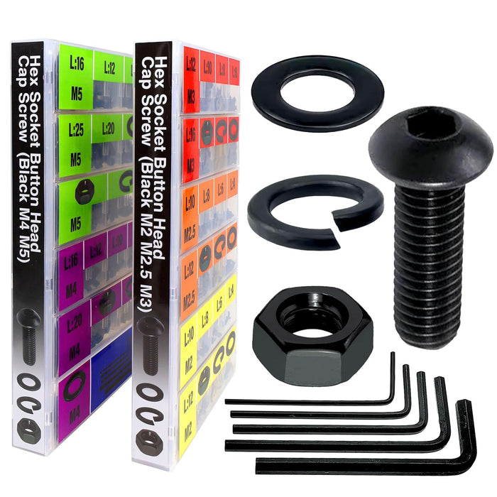 1820 Piece Black Metric Machine Screw Assortment Kit