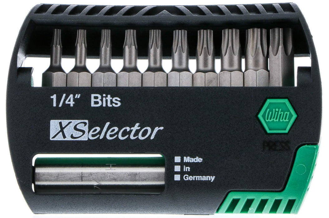 Wiha 79447 X-Selector Bit Set with Tamper Resistant Torx Bits and Quick Release Holder