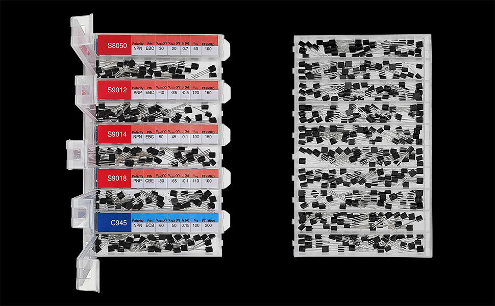 1020pcs Assorted General Purpose 30 Kinds TO92 Transistors Assortment Kit
