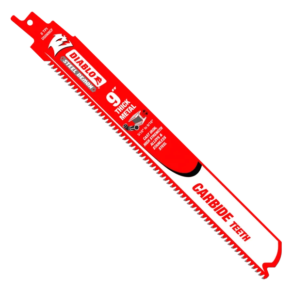 Diablo 9" 8TPI Steel Demon™ Carbide Teeth Reciprocating Saw Blades for Thick Metal (10-Pack)