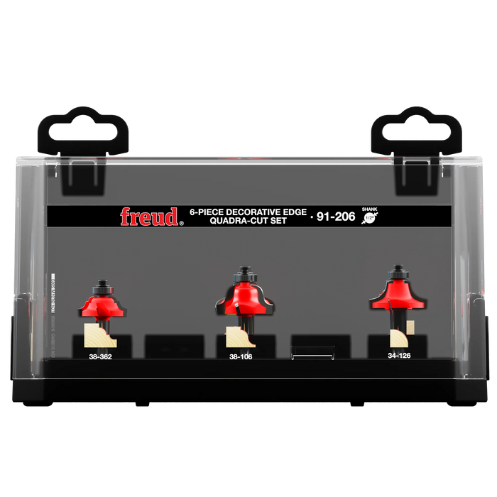 Freud 90-206  Piece Decorative Edge Quadra-Cut Router Bit Set