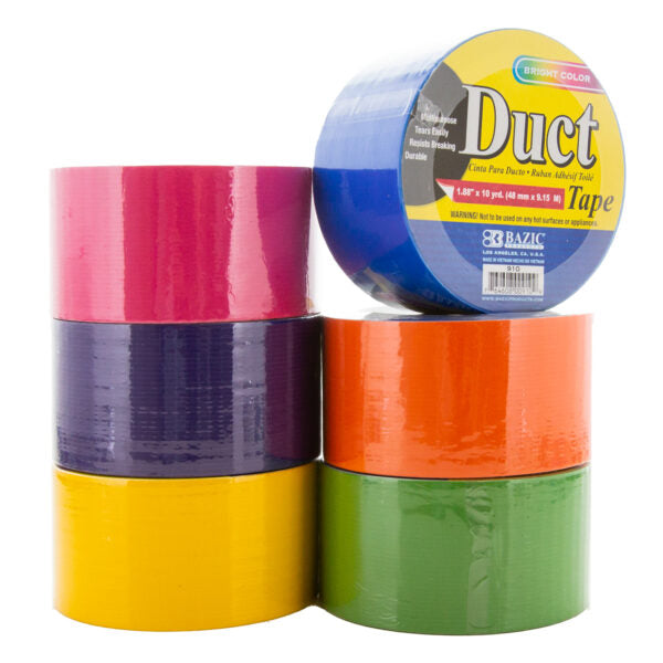 1.88" X 10 Yard Assorted Fluorescent Colored Duct Tape