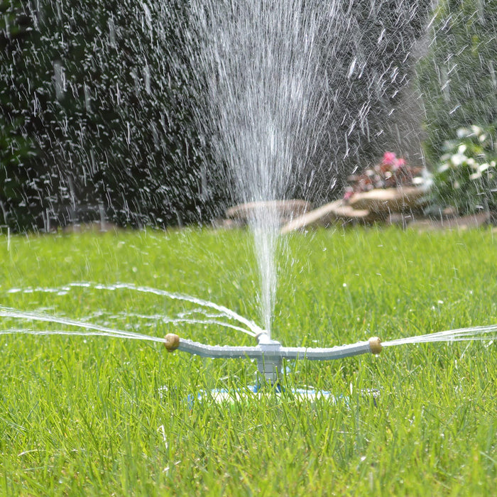 Ray Padula 3-Arm Metal Revolving Whirling Sprinkler on Weighted Wheel Base