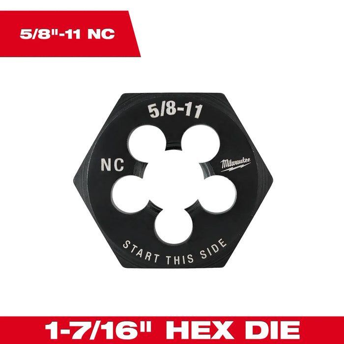 Milwaukee 5/8"-11 NC 1-7/16" Hex Threading Die 49-57-5369