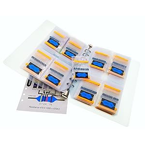 1095pcs 61 Types  1% 0.25w Resistor Book kit, 1Ω-10MΩ RoHS Compliant for Arduino Assorted resistors Set