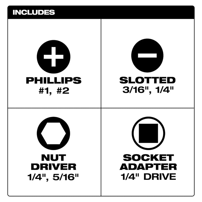 Milwaukee 7-in-1 Multi-Bit Mini Ratchet 48-22-2950