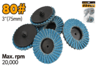 Tolsen 95096   3" Roll Lock Flap Wheel 80Grit -10Per Bag