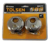 Tolsen 95177 2Pc Disc Padlock Set