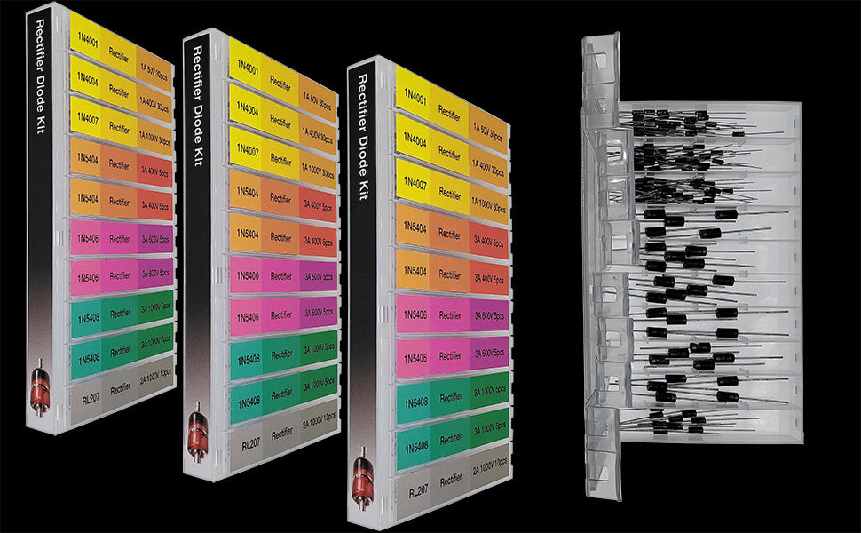 130 pcs 7 Value Rectifier Diode Kit Diode Assortment Kit