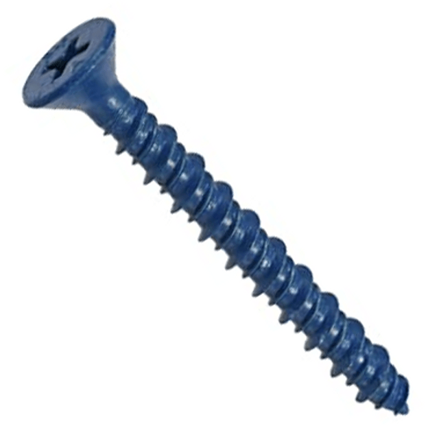 Tapcon 1/4-inch x 1-3/4-inch Climaseal Blue Phillips Head Concrete Screw Anchors With Drill Bit - 100 pcs