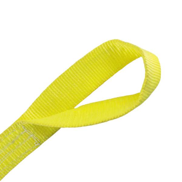 2" X 30' X 20,000 LBS TOW STRAP WITH FLAT LOOPS EYE & EYE SINGLE PLY YELLOW