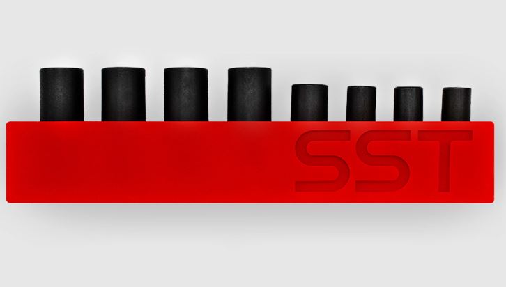 SST015 Impact Tap Socket Set 8pc with Silicone Socket Rail 1/4 & 3/8 In. Drive