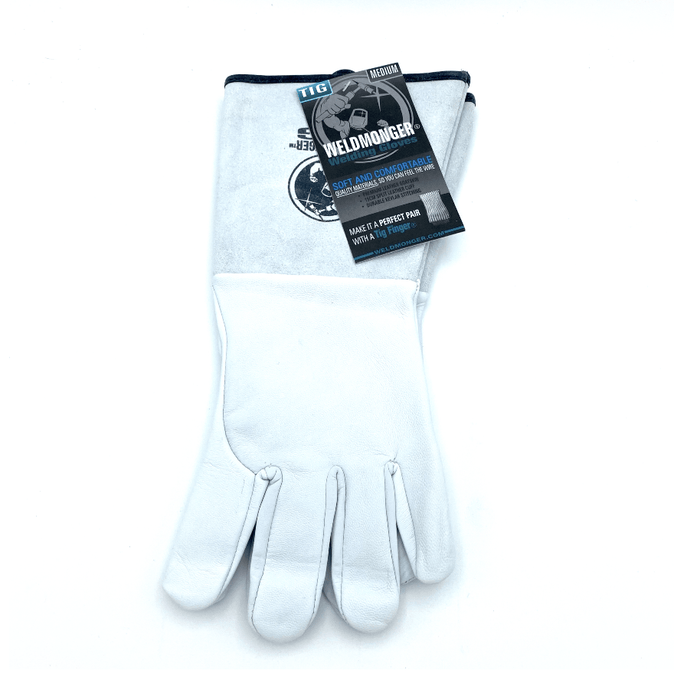 Weldmonger® TIG Welding Gloves - White/Gray 5.9" Cuff