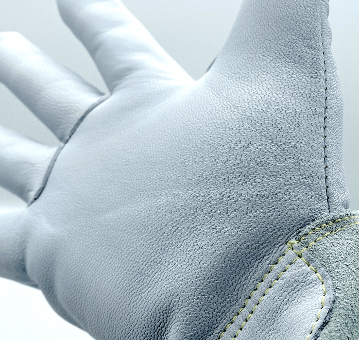 Weldmonger® Hybrid TIG/MIG Welding Gloves - White/Gray 4" Cuff